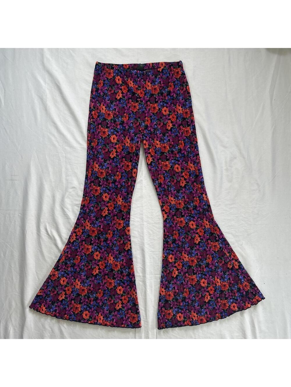 Wild Fable Women's Multi and Purple Flare Pants.